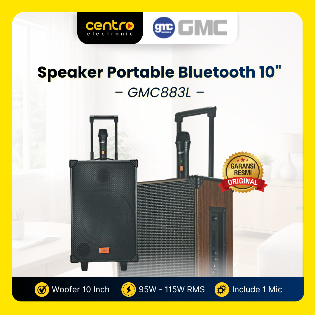 SPEAKER PORTABLE GMC883L BLUETOOTH 10 INCH