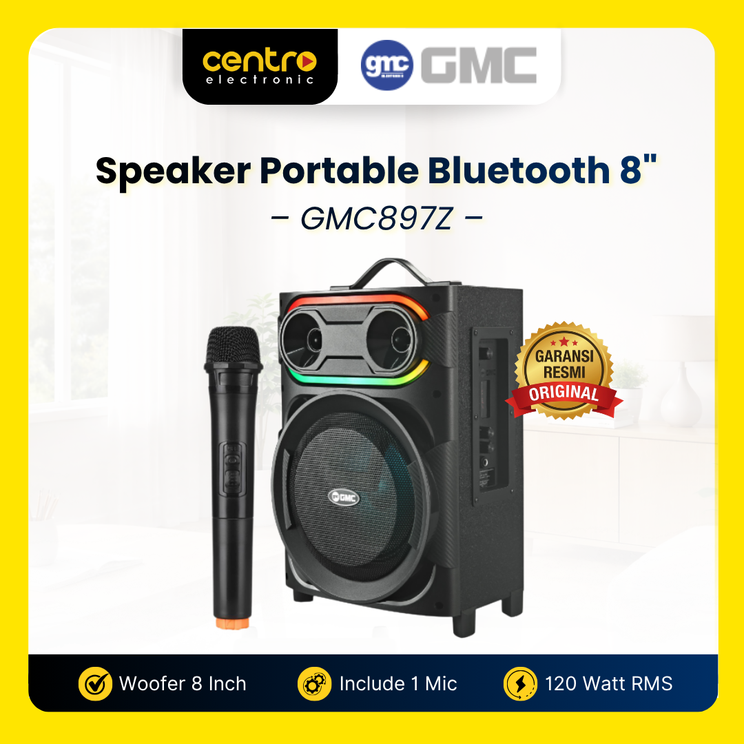 SPEAKER PORTABLE GMC897Z BLUETOOTH 8 INCH