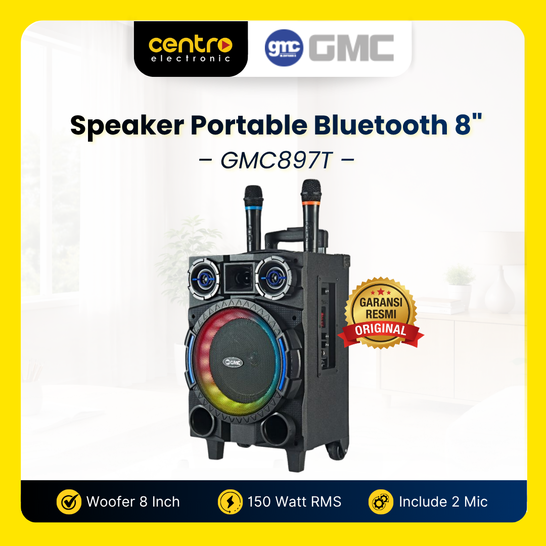 SPEAKER PORTABLE GMC897T BLUETOOTH 8 INCH
