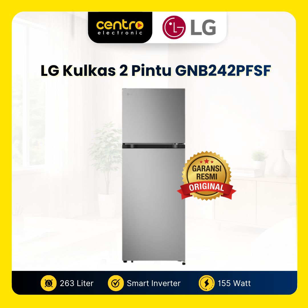 LG KULKAS 2 PINTU GNB242PFSF 263L