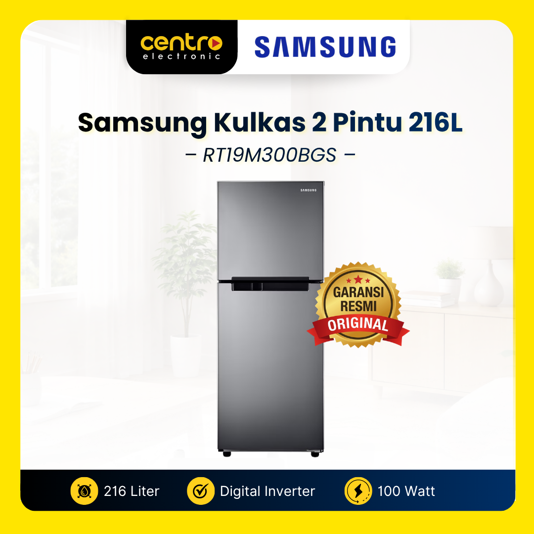 SAMSUNG KULKAS 2 PINTU RT19M300BGS 216L