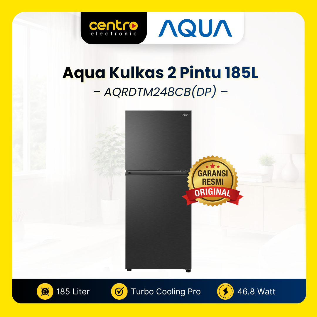 AQUA KULKAS 2 PINTU AQRDTM248CB(DP) 185L