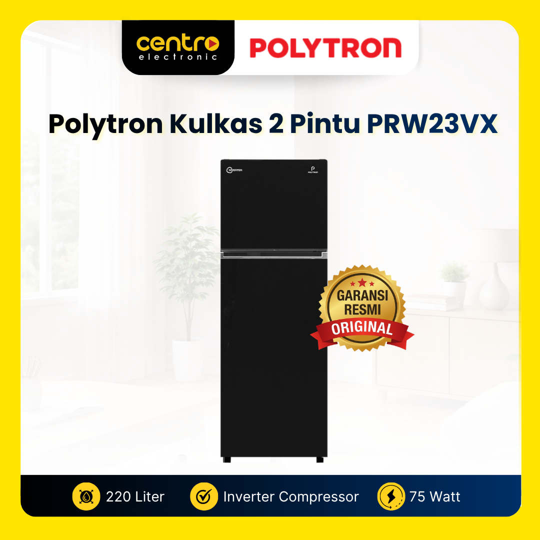POLYTRON KULKAS 2 PINTU PRW23VX 220L INVERTER