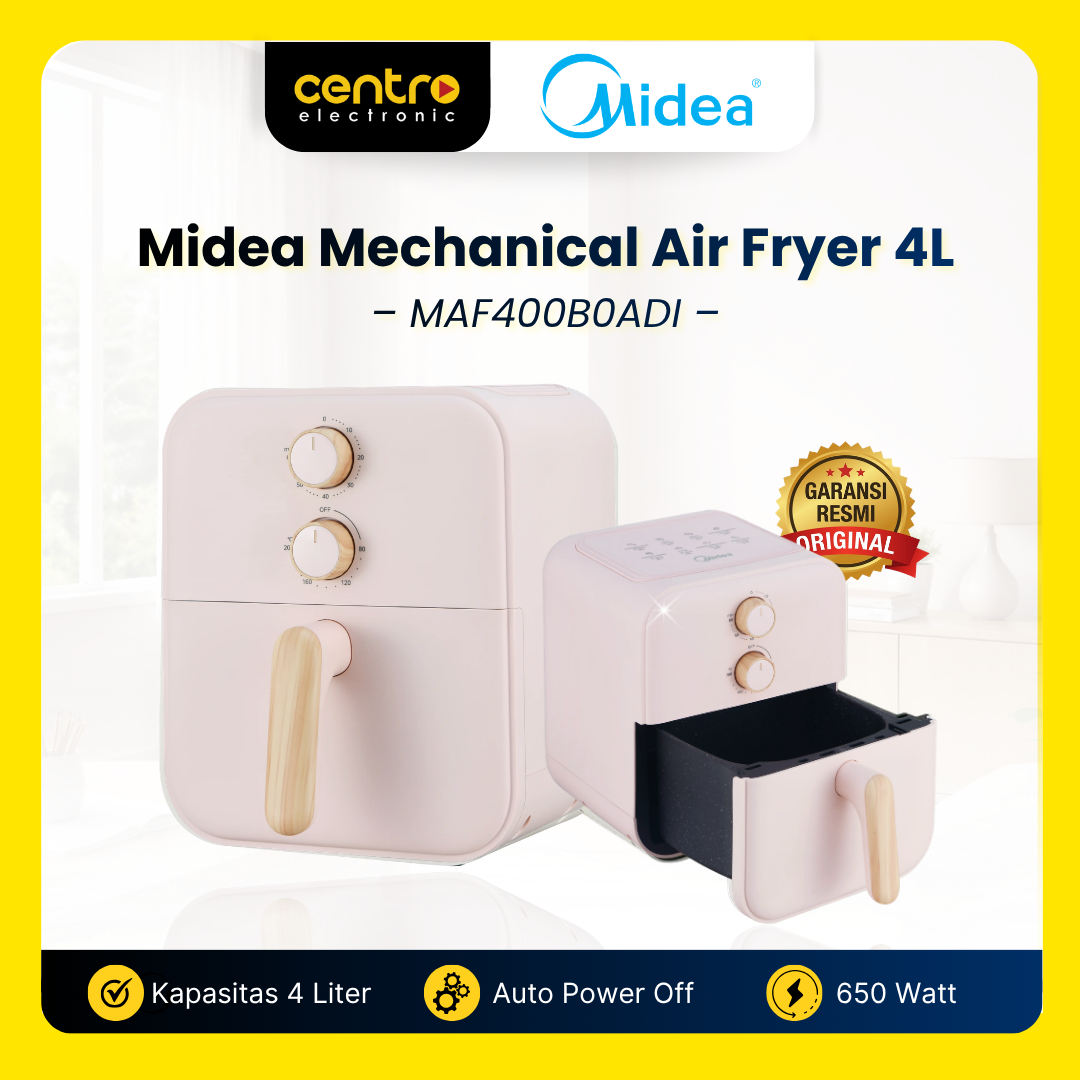 MIDEA AIR FRYER MAF400B0ADI 4L MECHANICAL PINK PASTEL
