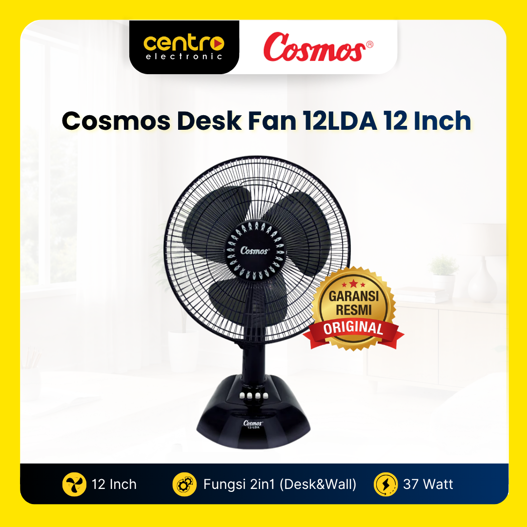 COSMOS DESK FAN 12LDA TWINO 12 INCH BLACK