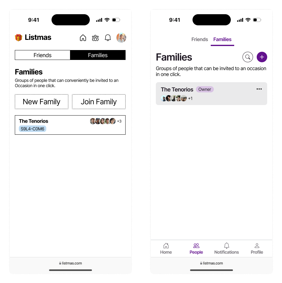 Mid and high fidelity family overview comparison