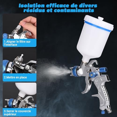 Vue 4 de LustLocke HVLP Professionnel Pistolet