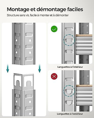 Vue 6 de SONGMICS Lot de Étagère