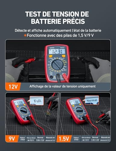 Vue 5 de AstroAI Multimètre Numérique Portable