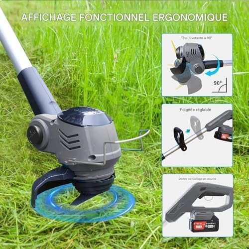 Vue 3 de Debroussailleuse Electrique sans Fil