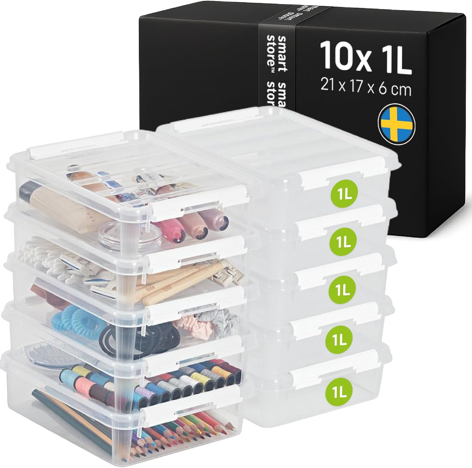 10 Boites de Rangement 1L