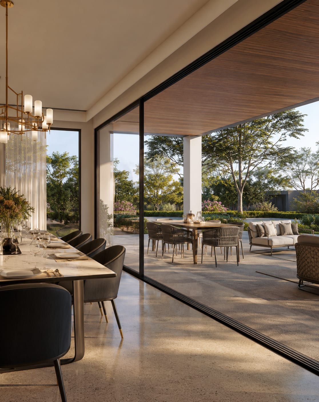 Indoor-outdoor dining spaces