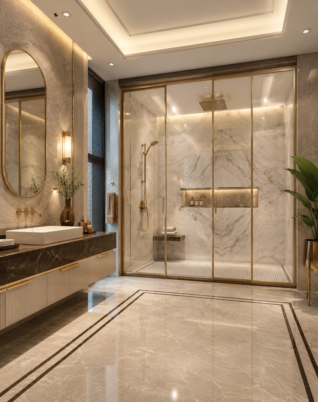 Hotel-style bungalow bathrooms