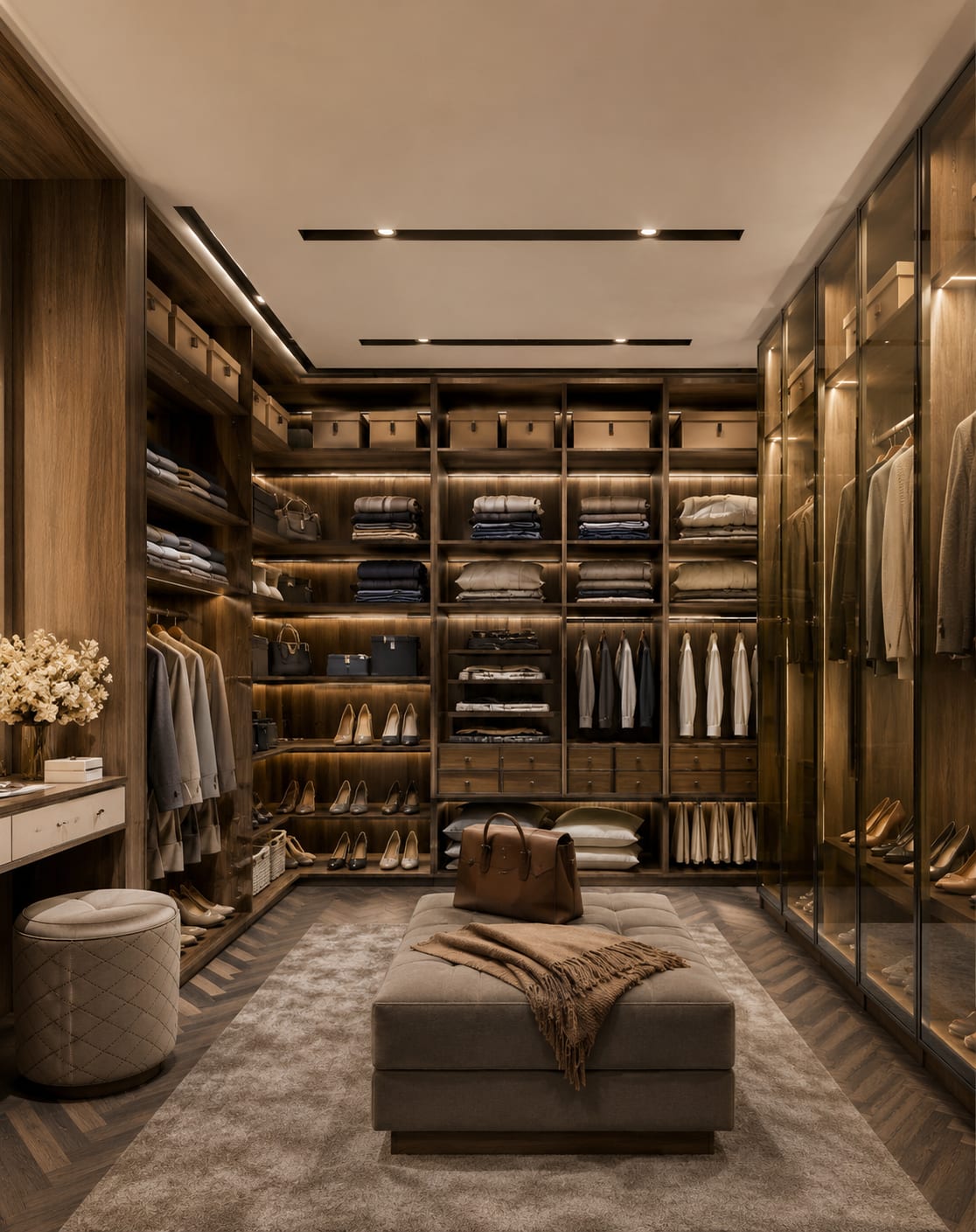 Walk-in closets in villas