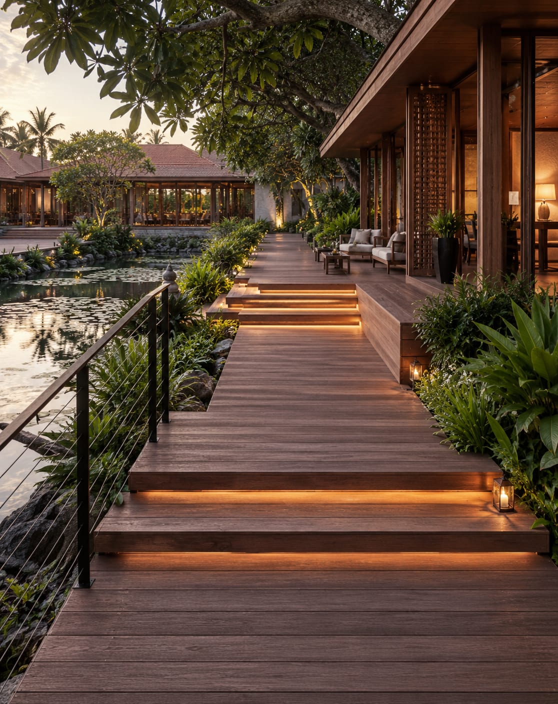 Resort-style pathways and steps