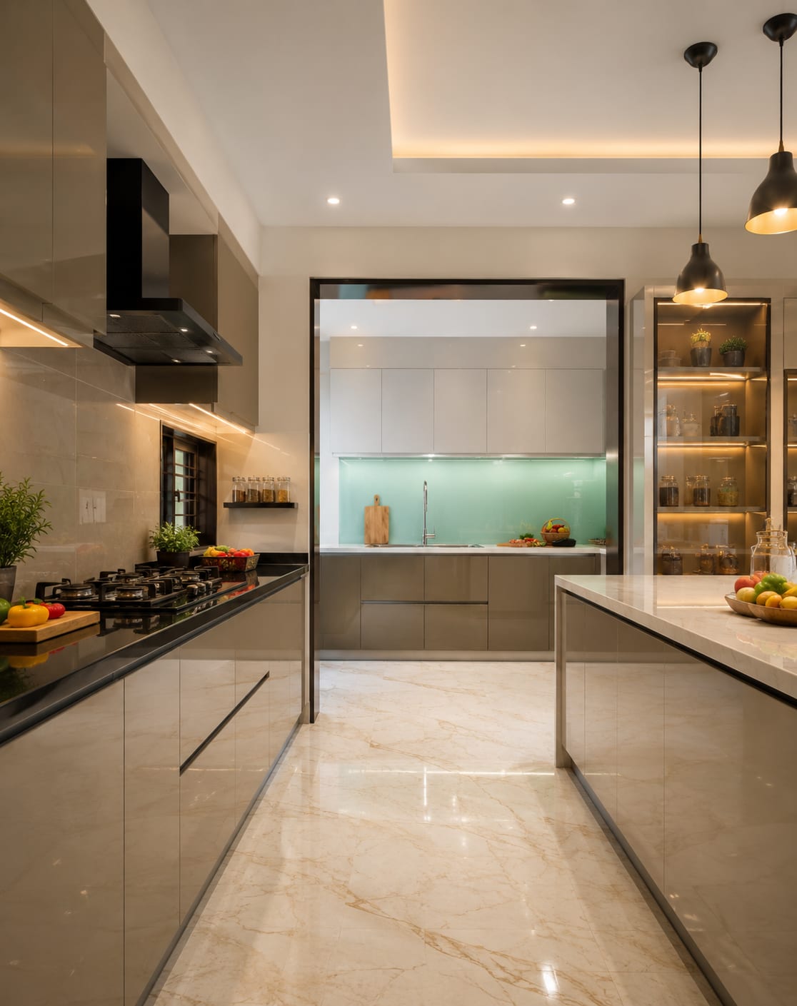 Wet kitchen / dry kitchen zones