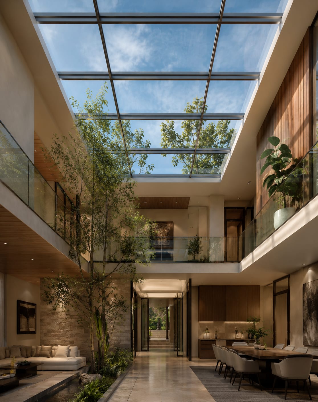 Skylight glass panels
