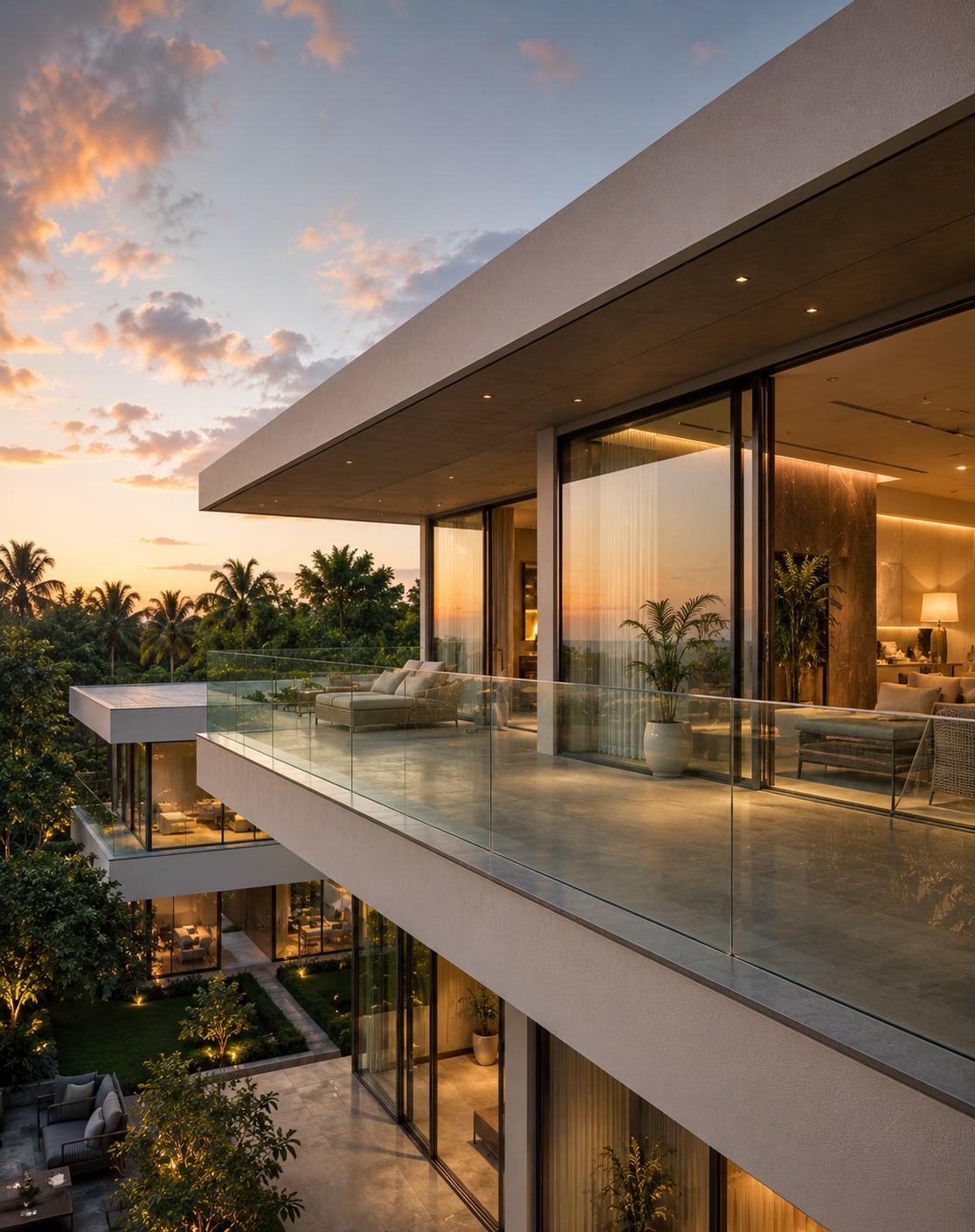 Balcony railing glass