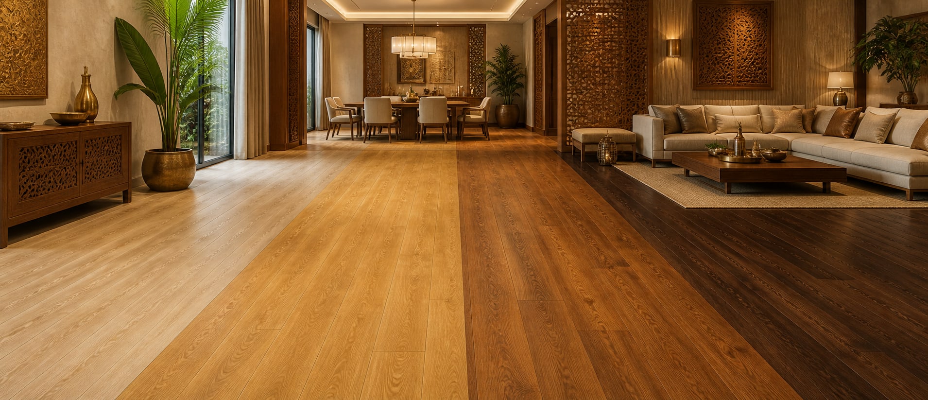 Overview of Luxury Flooring (lead with Herringbone + Thermory Staircase)