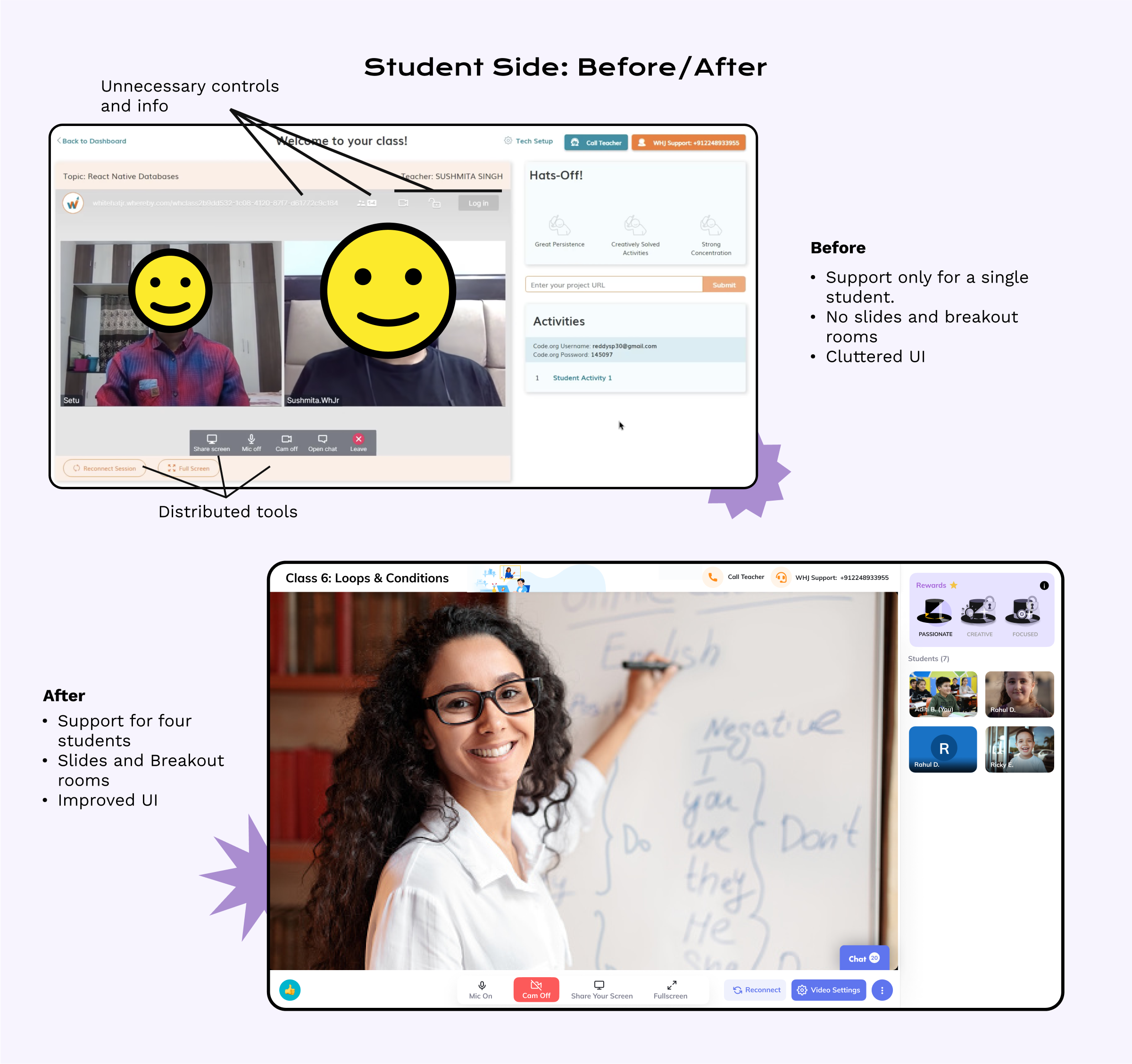 Student side final designs