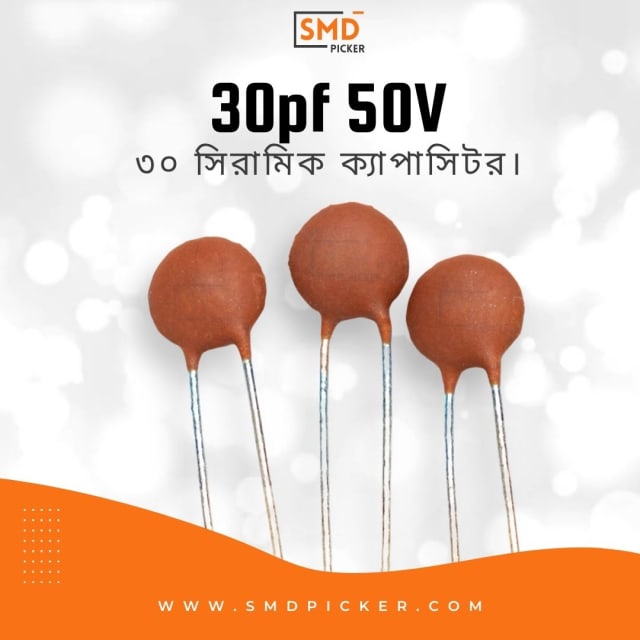 Ceramic Capacitor: 30 50V (30pf, 0.03nf, 0.00003uf)