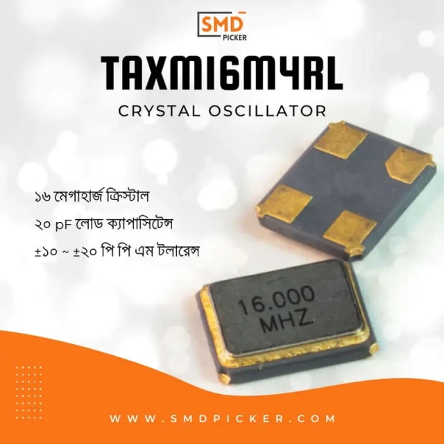 16MHz SMD Crystal Resonator TAXM16M4RLBCCT2T