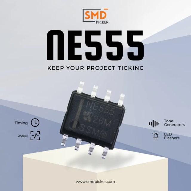 NE555 Timer IC: Master Time Controller in SOP-8 Package