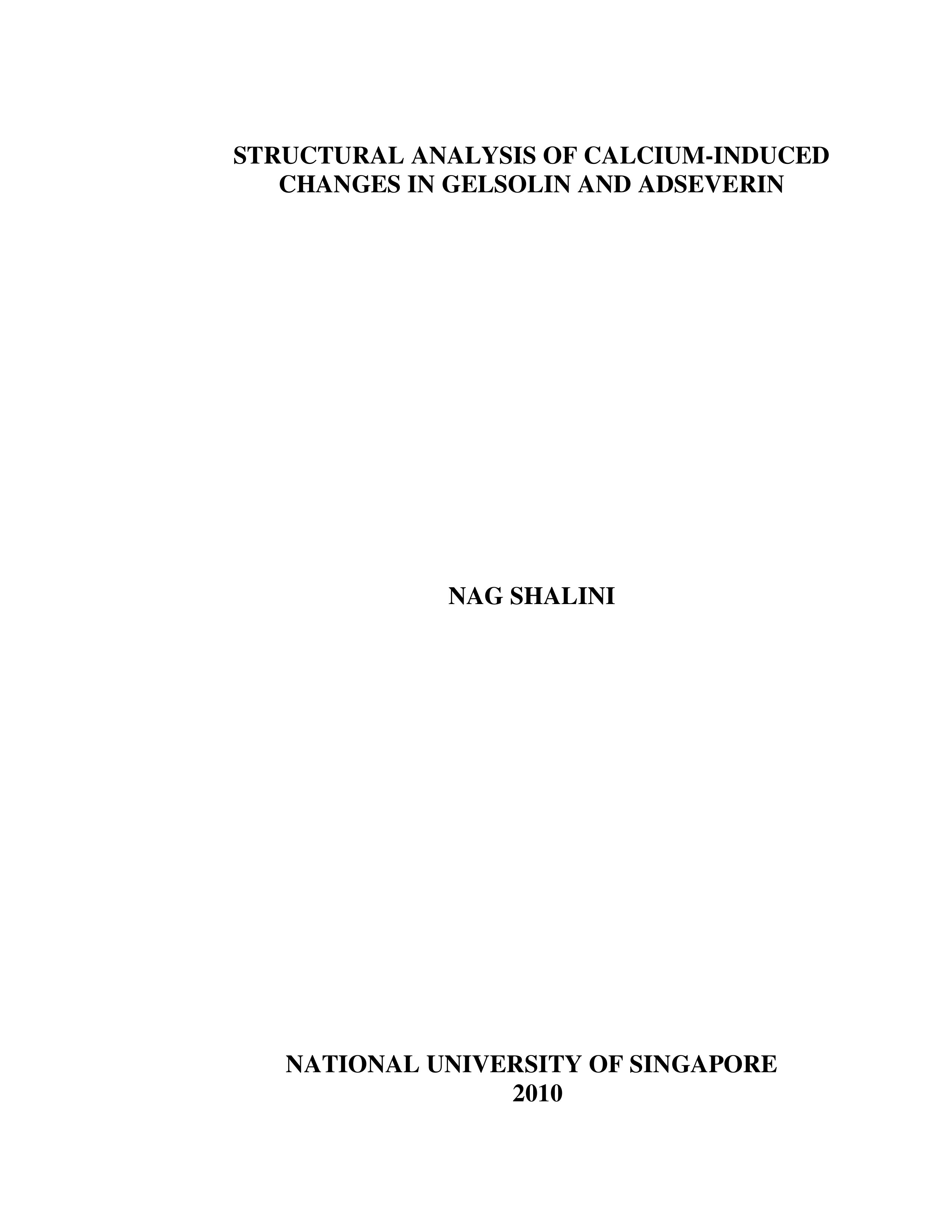 Structural analysis of calcium induced changes in gelsolin and adseverin