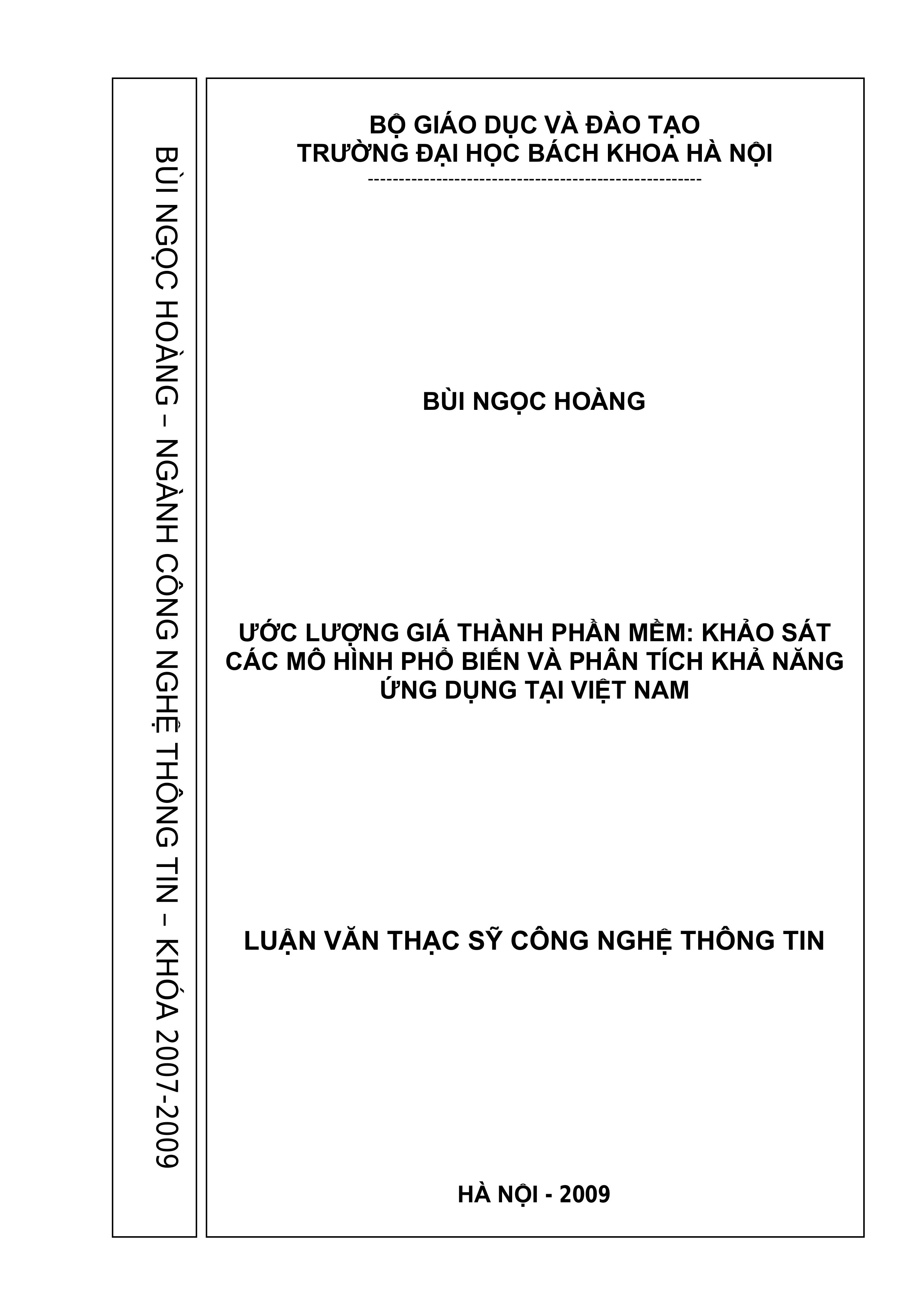 Ước lượng giá thành phần mềm: khảo sát các mô hình phổ biến và phân tích khả năng ứng dụng tại Việt Nam