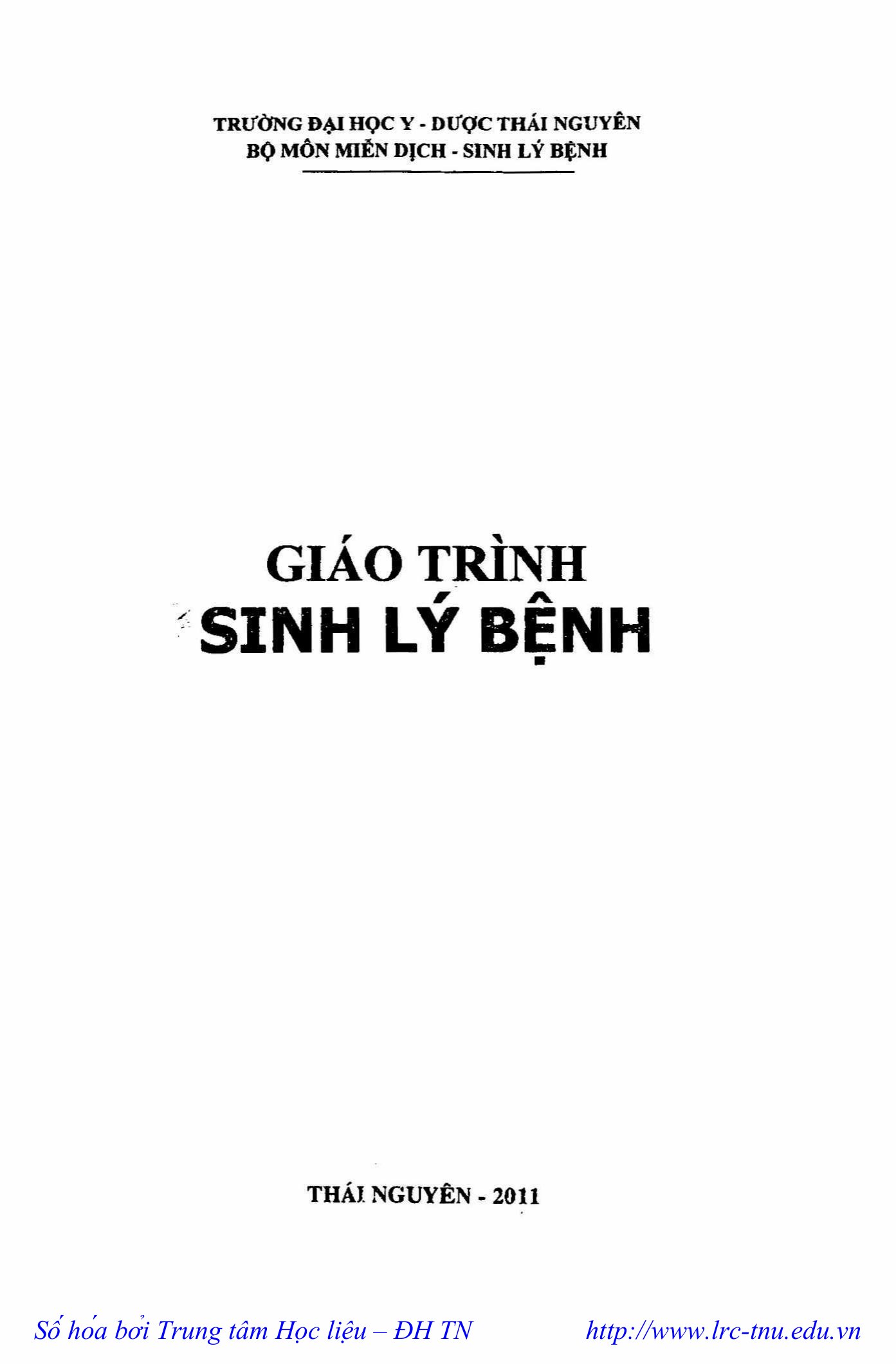 Giáo trình sinh lý bệnh