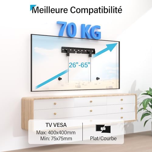 Vue 3 de Supcline Support Mural Tv