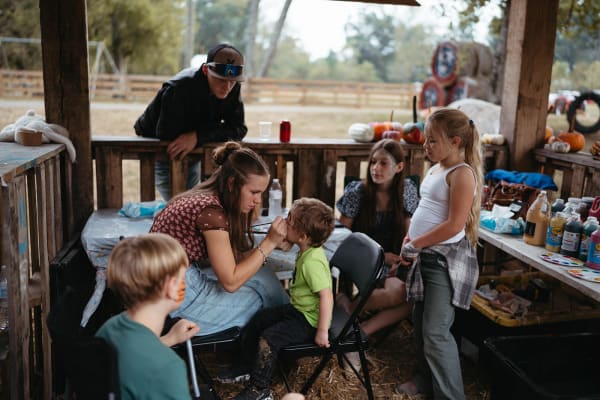 Kids getting their faces painted