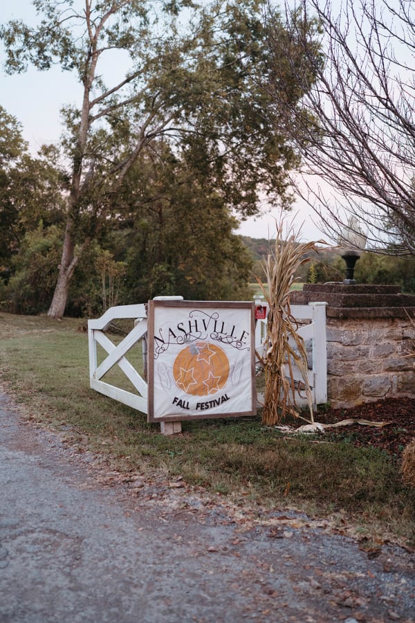 Festival sign at the farm gate