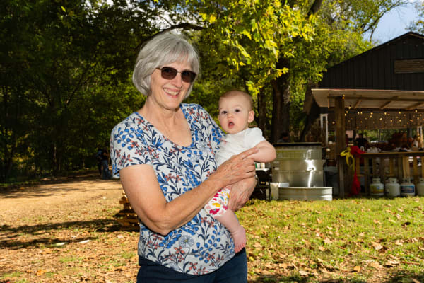 Grandmother holding her grandbaby
