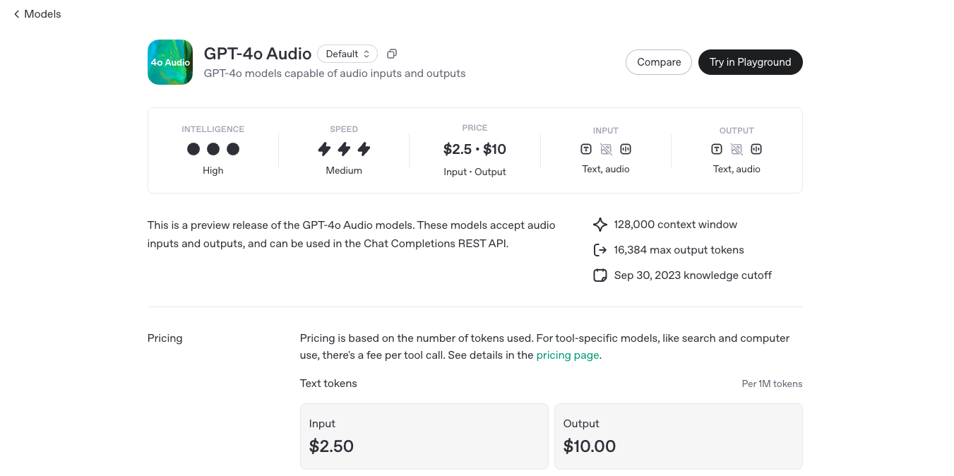 OpenAI GPT 4o Audio