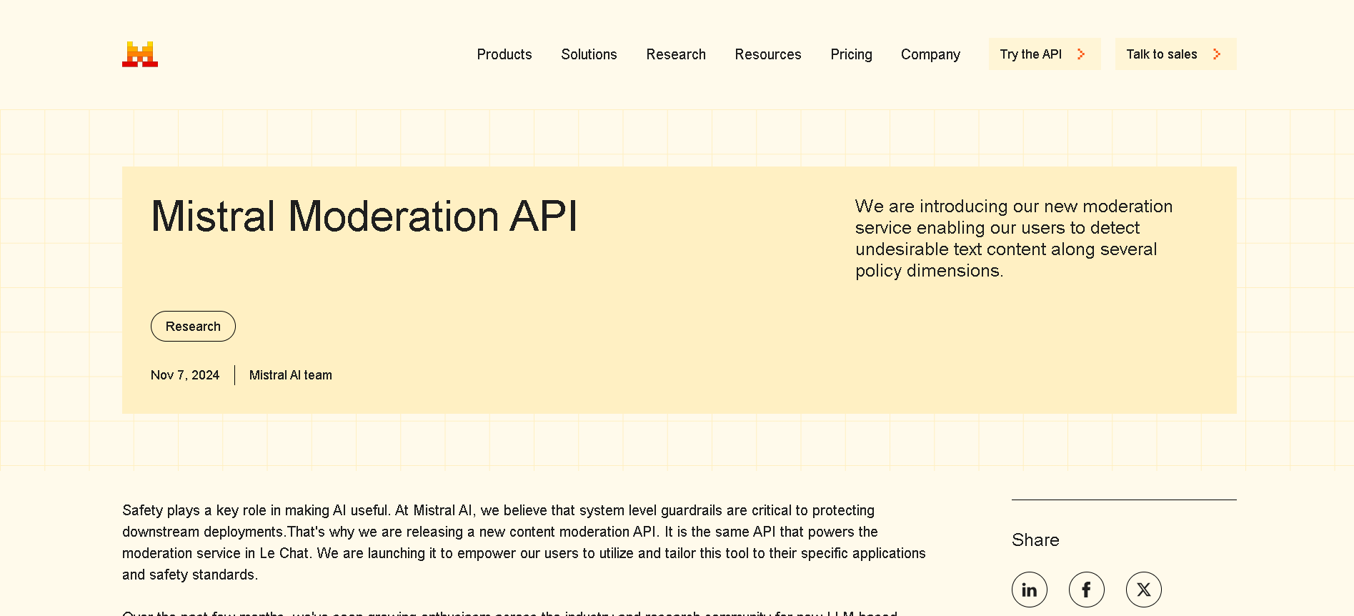 Mistral Moderation API