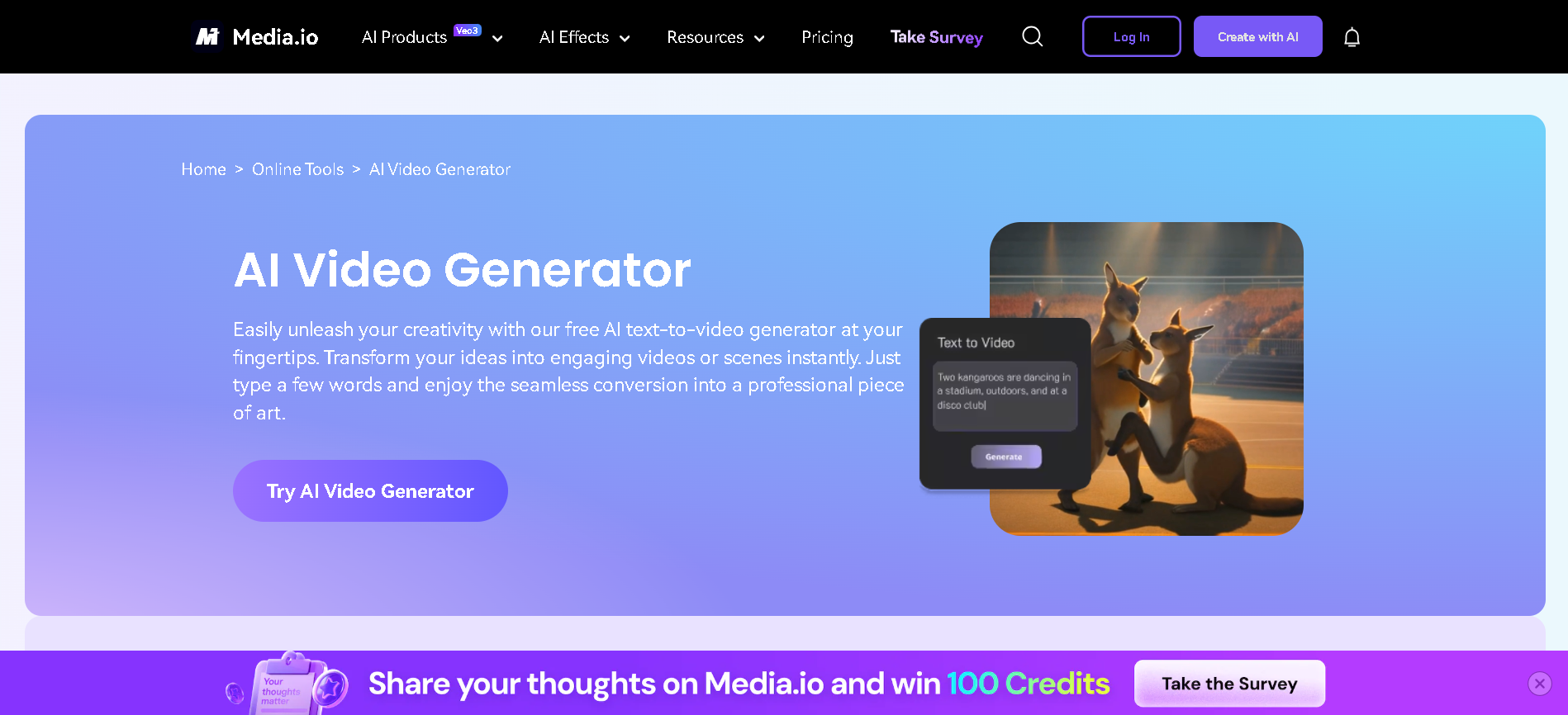 Media.io AI Video Generator