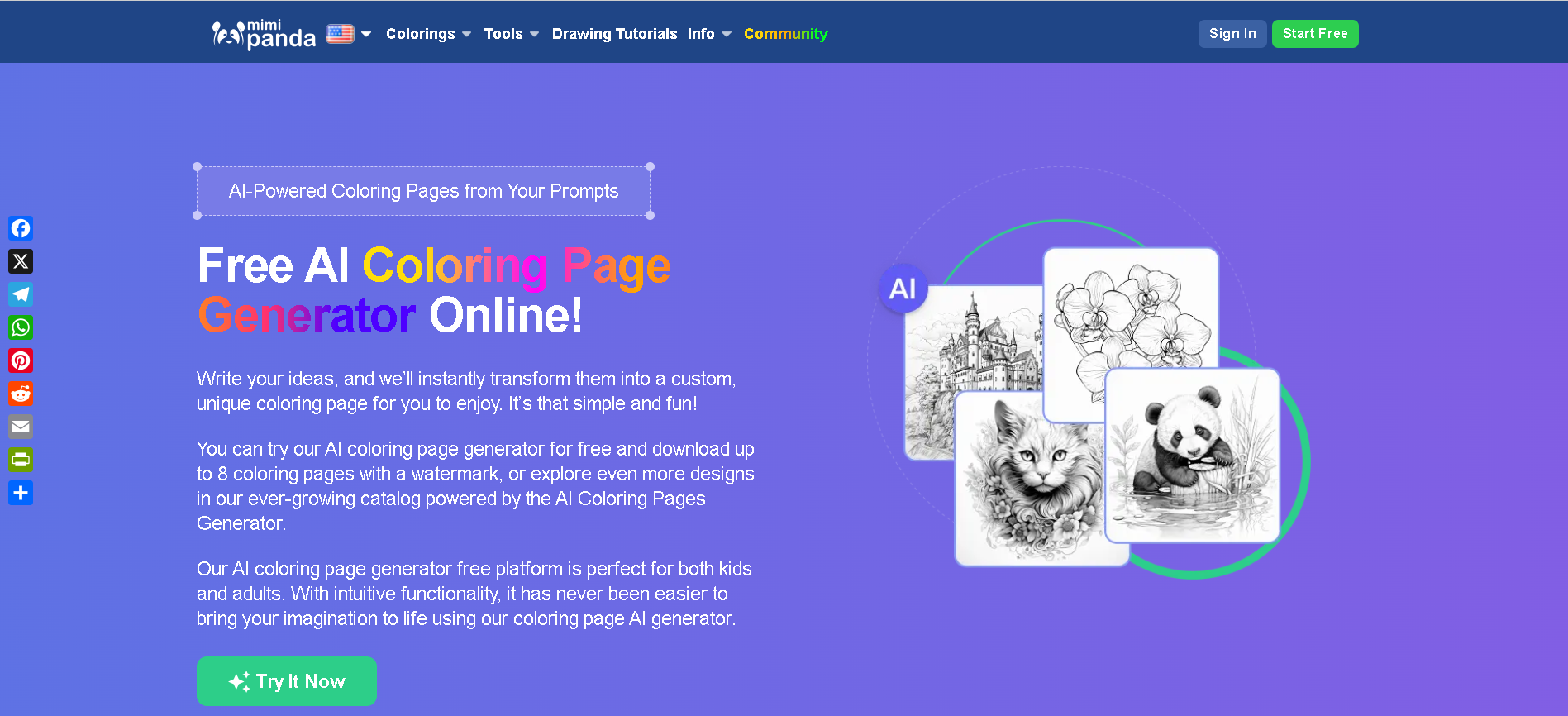 AI Coloring Page Generator