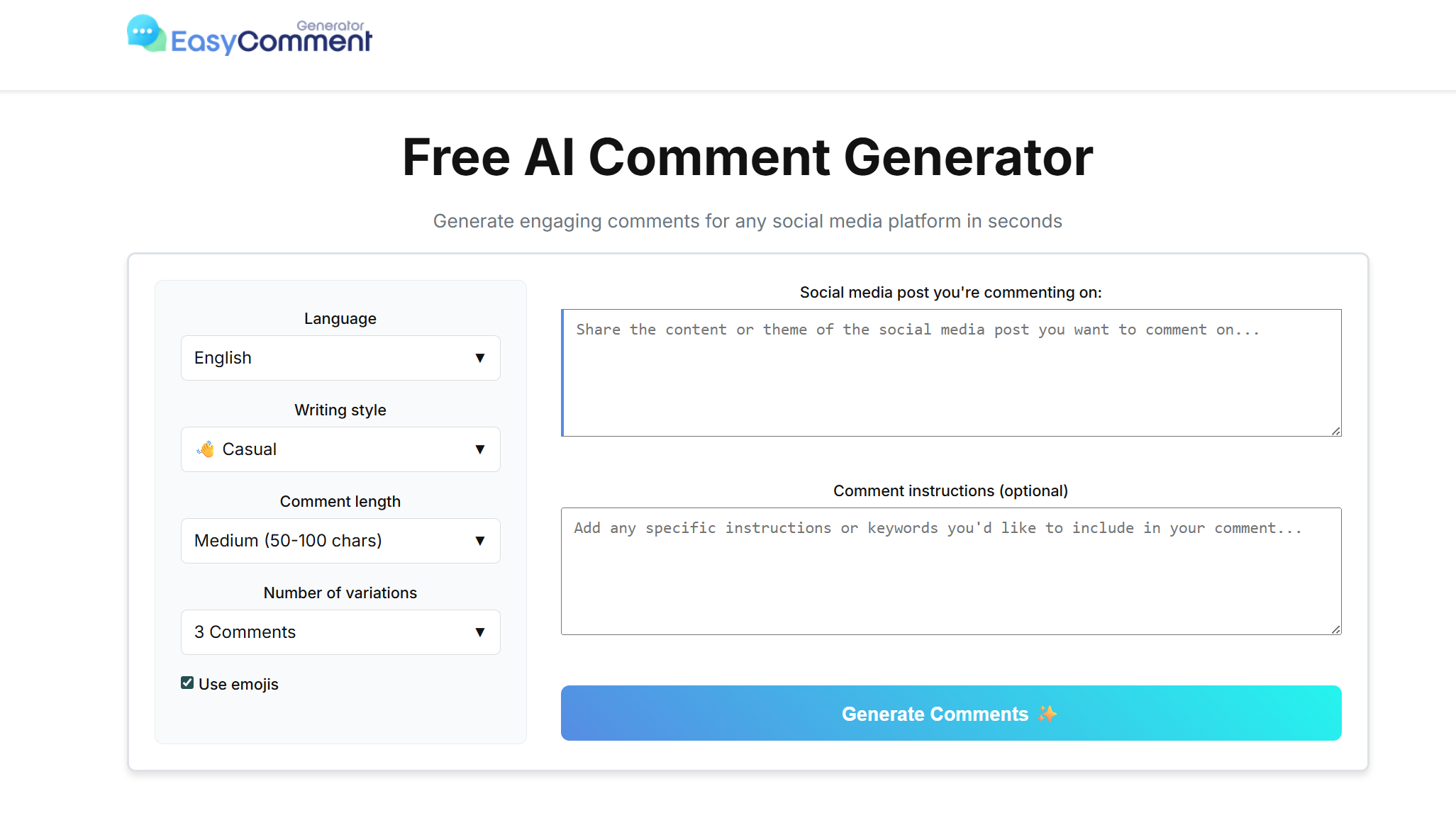 Easy Comment Generator