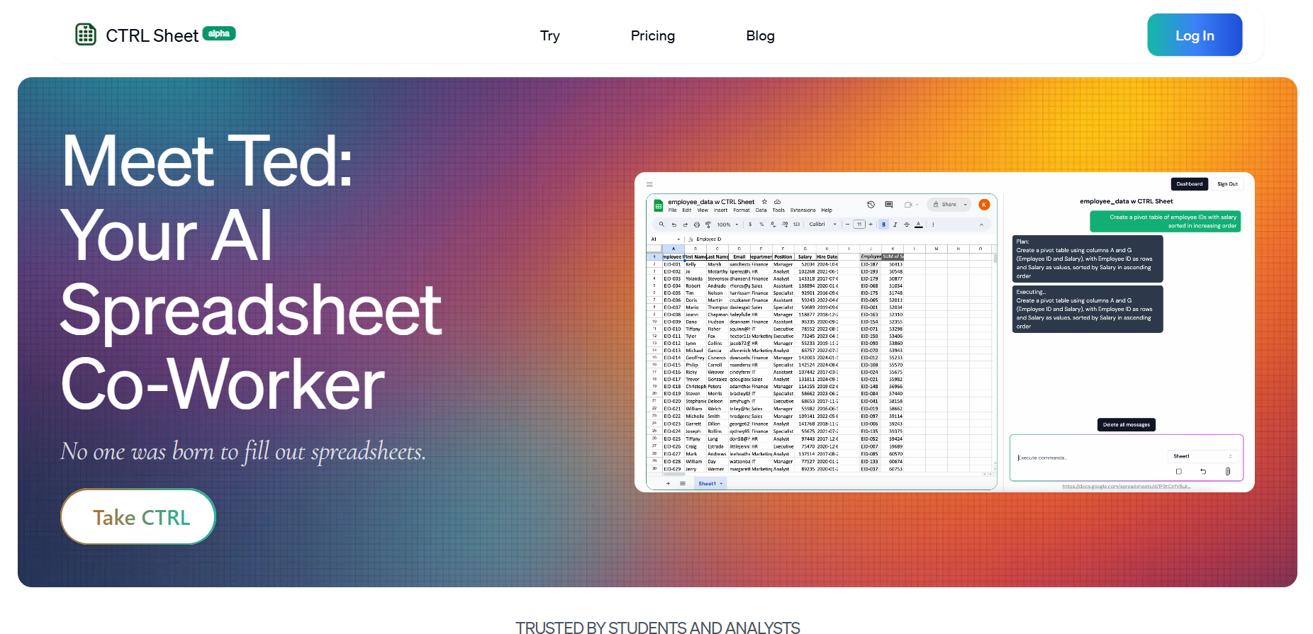 CTRL Sheet