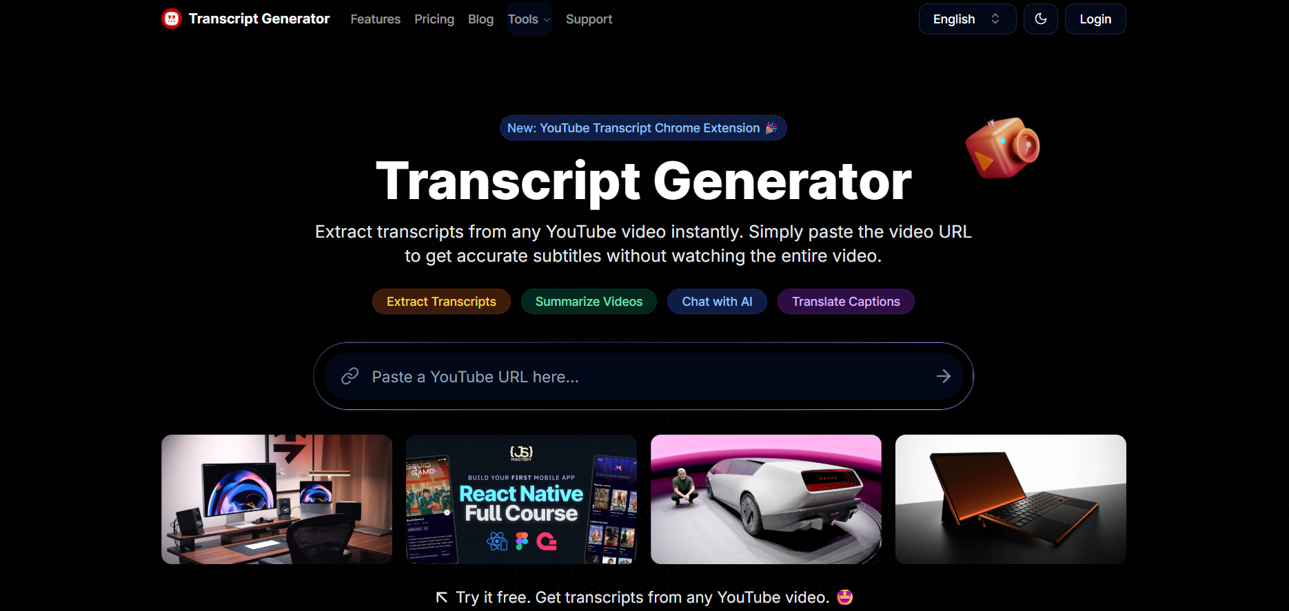 YouTube Transcript Generator