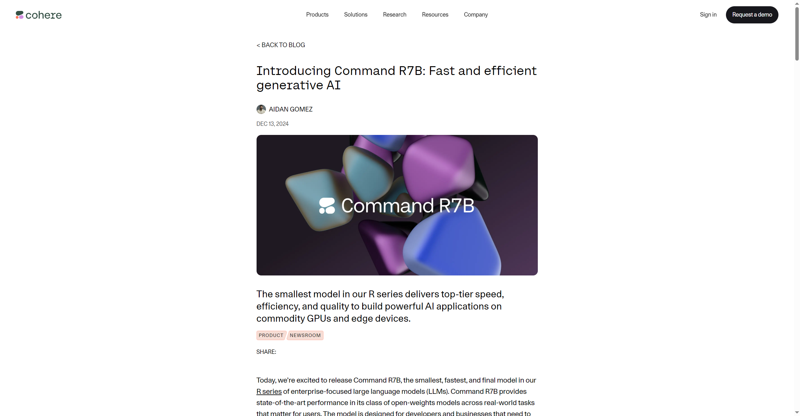 Cohere - Command R7B