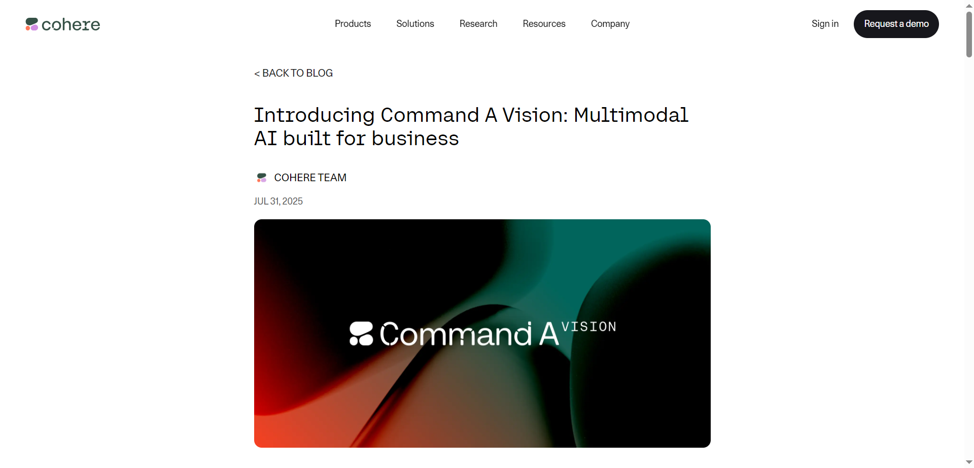Cohere - Command A Vision