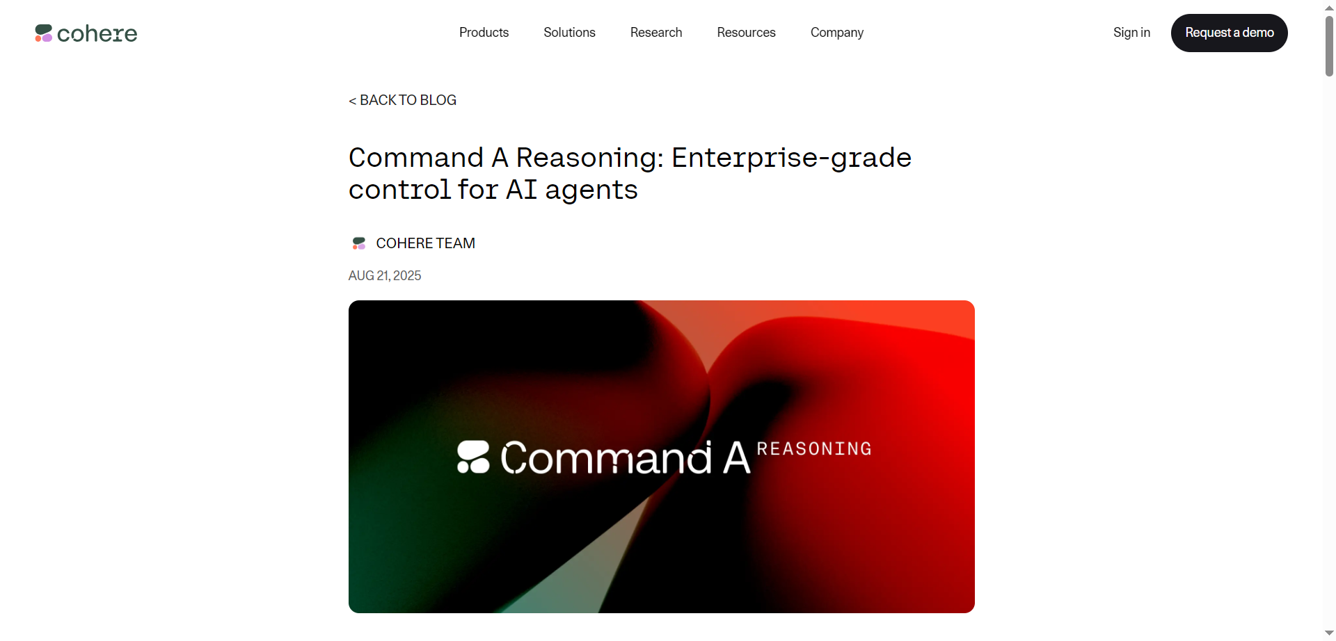 Cohere - Command A Reasoning