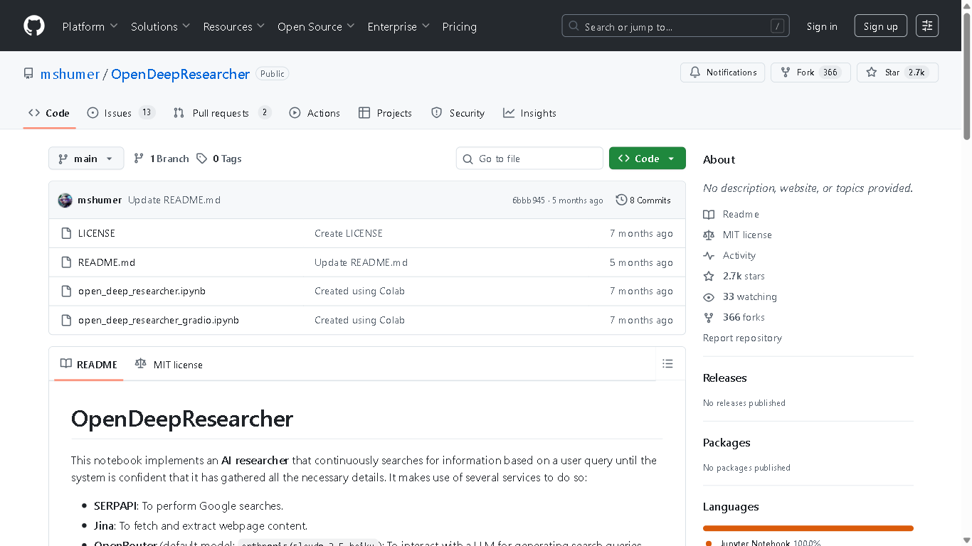 Open Deep Researcher