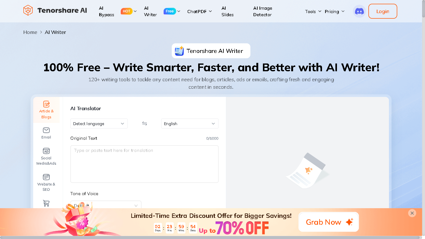 Tenorshare AI Writer