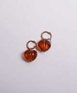 Earrings "Clear amber stone"