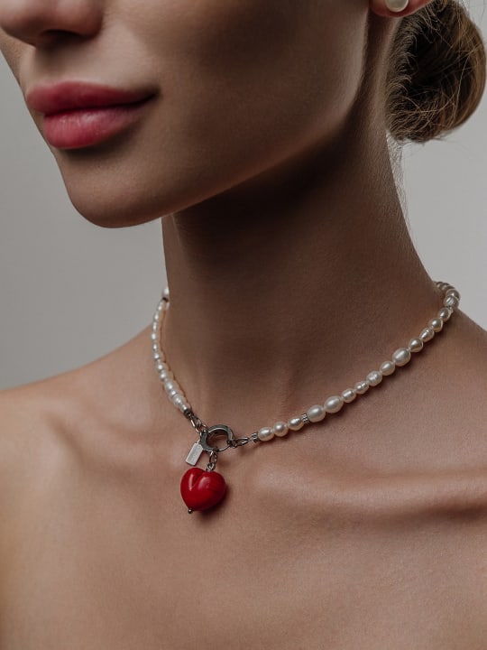 Pendant "Glossy Flame Heart"  hovered