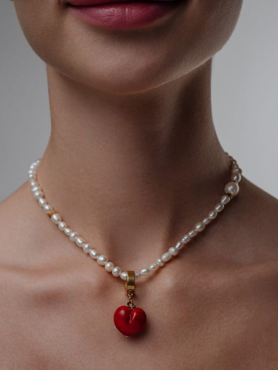 Pendant "Glossy Flame Heart"  hovered
