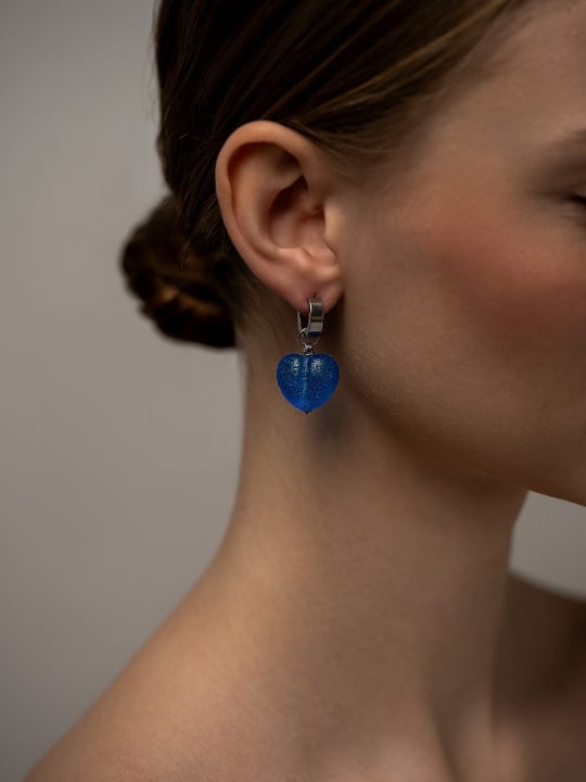 Earring "Winter Frost Heart" hovered